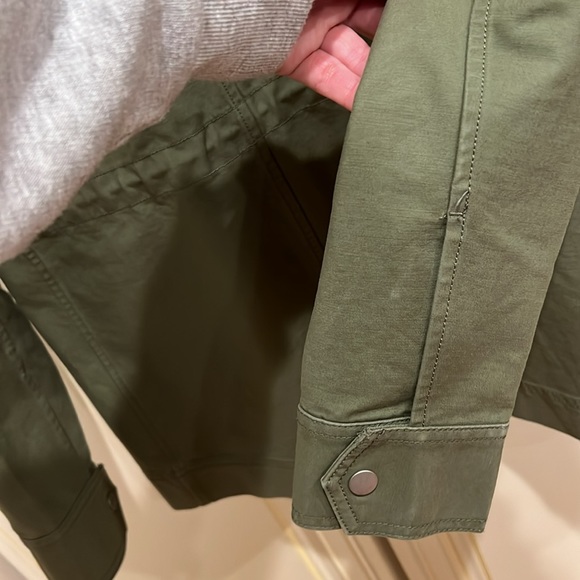 Everlane Green 100% Cotton Modern Utility Zip Up Jacket Women's - Picture 7 of 10